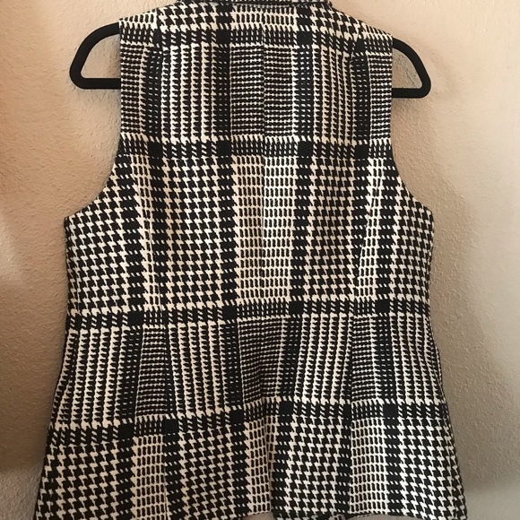 Talbots Black & White Houndstooth Plaid Vest - Picture 8 of 12